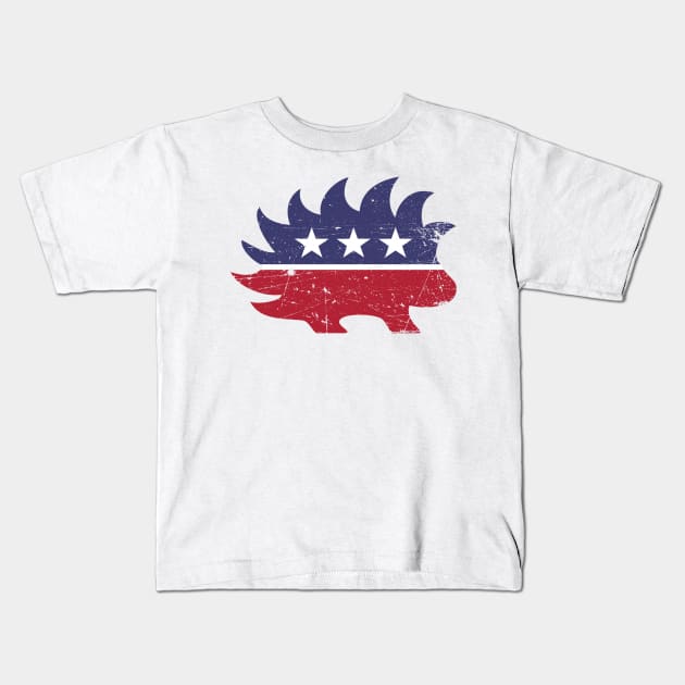 Libertarian Porcupine - Vintage Kids T-Shirt by The Libertarian Frontier 